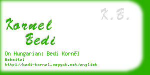 kornel bedi business card